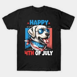 Patriotic American Labrador Retriever Happy 4th of July T-Shirt